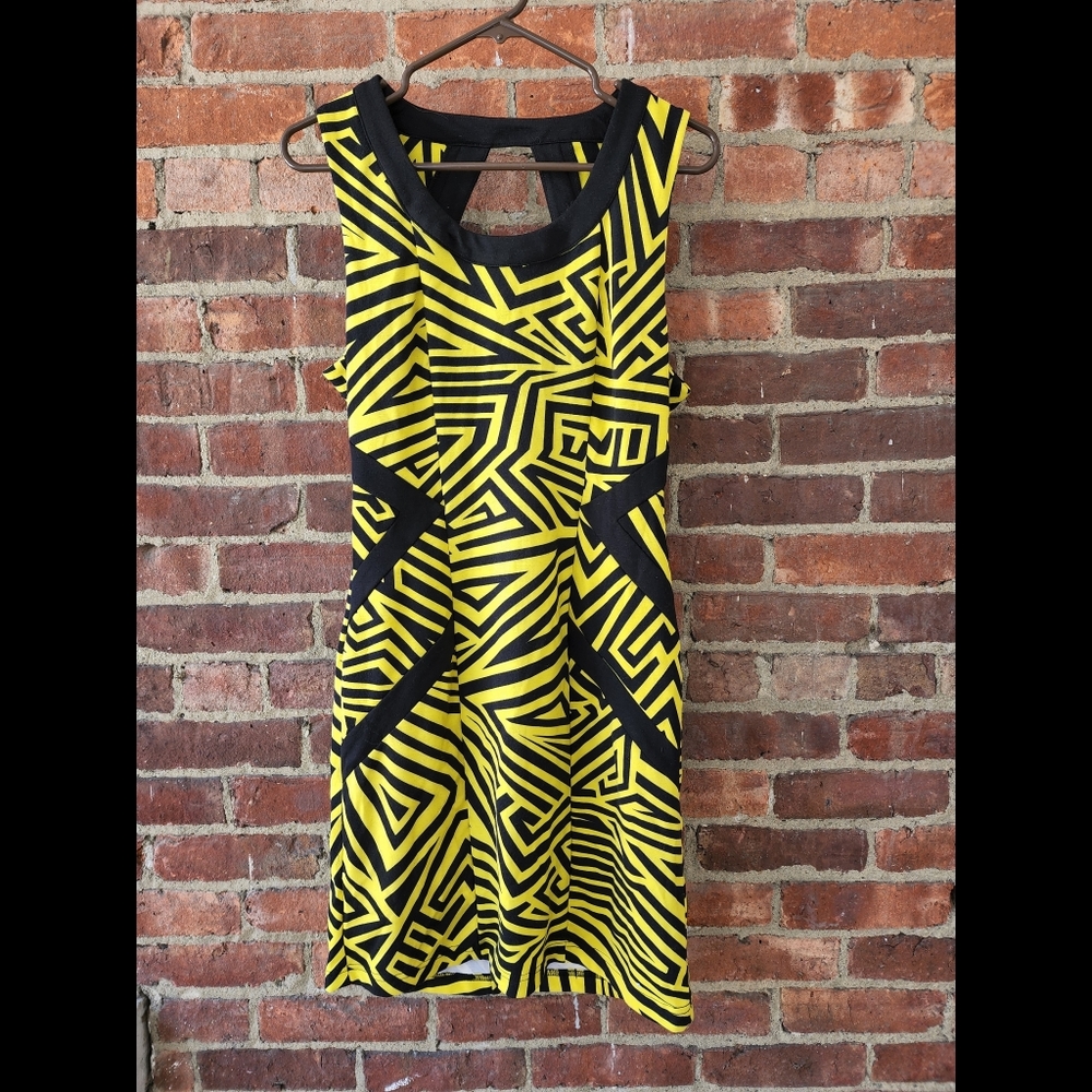 Kardashian kollection Neon Lovers Geo print dress